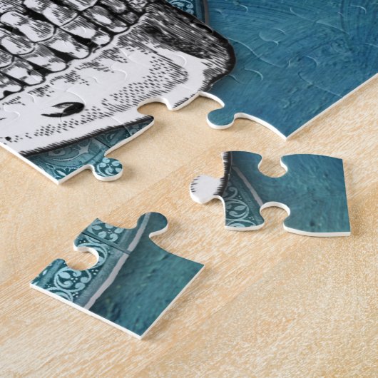 Schädel-u. Wirbels-aquamarines Puzzlespiel Puzzle (Seite)
