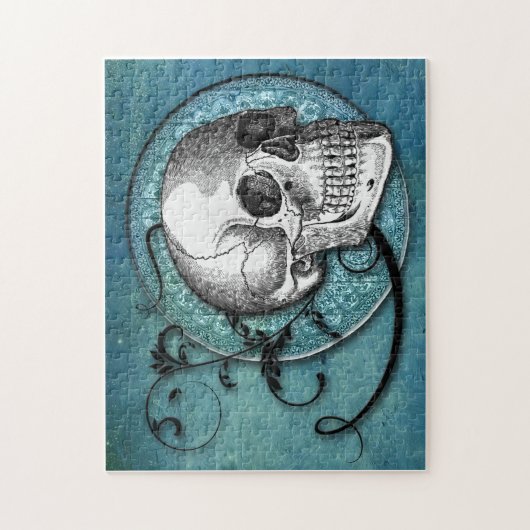 Schädel-u. Wirbels-aquamarines Puzzlespiel Puzzle (Vertikal)