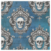 Schädel und Aquamarine Gotik Stoff (Nahaufnahme)