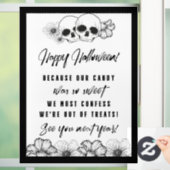 Schädel und Blume "Außerhalb der Leckereien" verwu Fensteraufkleber (Zuhause)