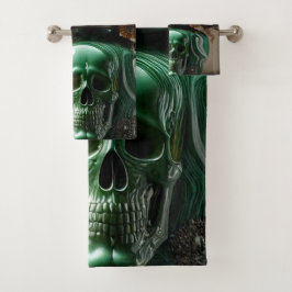 Schädel und Blume Badhandtuch Set