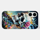 Schädel und Blume Case-Mate iPhone Hülle (Rückseite (Horizontal))