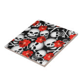 Schädel und Blume Fliese (Seite)