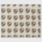 Schädel und Blume Geschenkpapier (Flach)