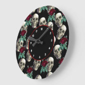 Schädel und Blume Große Wanduhr (Winkel)