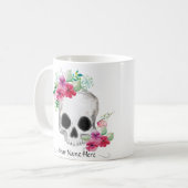Schädel und Blume Kaffeetasse (Vorderseite Links)