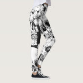 Schädel und Blume Leggings (Rechts)