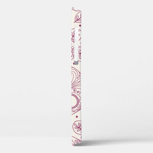 Schädel und Blume. Nahtloser Hintergrund. Mexikani Case-Mate iPhone Hülle (Rückseite / Links)