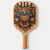 Schädel und Blume Pickleball Schläger (Rückseite)