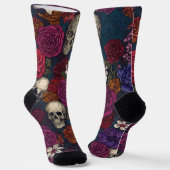 Schädel und Blume Socken (Gewinkelt)