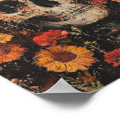 Schädel und Blumen 8x10 Poster (Ecke)