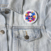 Schädel und Blumen Button (Beispiel)
