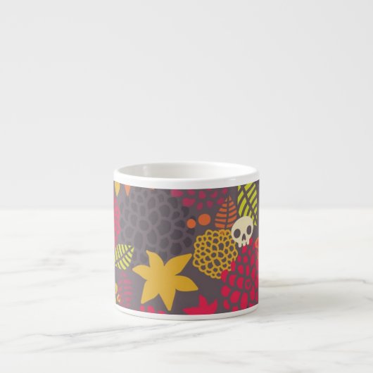 Schädel und Blumen Espressotasse (Vorderseite)
