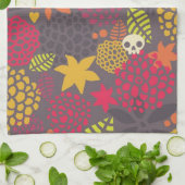 Schädel und Blumen Geschirrtuch (Gefaltet)