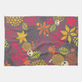 Schädel und Blumen Geschirrtuch (Horizontal)