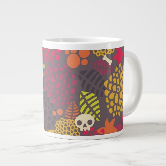 Schädel und Blumen Jumbo-Tasse (Vorderseite Rechts)