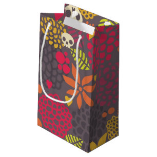 Schädel und Blumen Kleine Geschenktüte