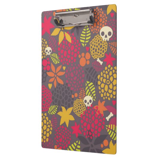 Schädel und Blumen Klemmbrett (Links)
