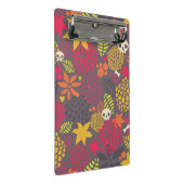 Schädel und Blumen Mini Klemmbrett (Schrägansicht)