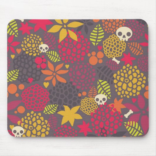 Schädel und Blumen Mousepad (Vorne)
