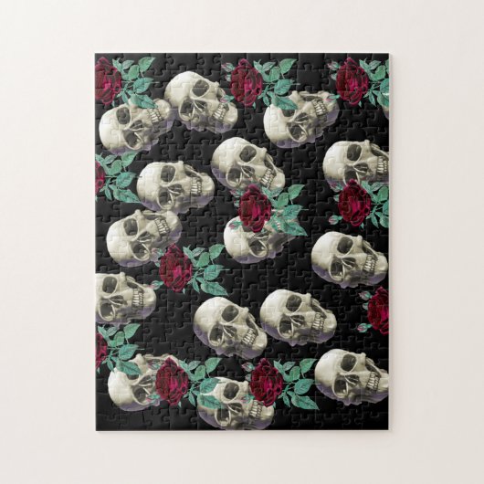 Schädel und Blumen Puzzle (Vertikal)