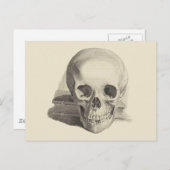 Schädel und Buch Postkarte (Vorne/Hinten)