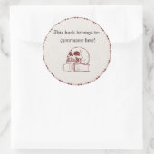 Schädel und Buch Runder Aufkleber (Tasche)