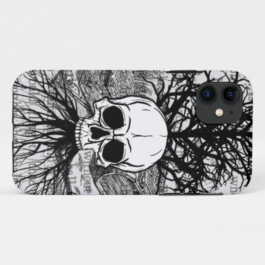 Schädel und Bücher Case-Mate iPhone Hülle (Rückseite (Horizontal))