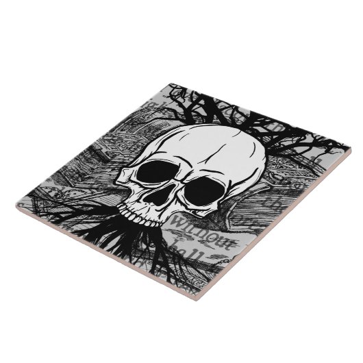 Schädel und Bücher Fliese (Seite)