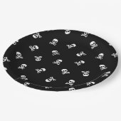 Schädel- und Crossbones-Halloween-Party Pappteller (Schrägansicht)
