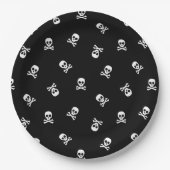 Schädel- und Crossbones-Halloween-Party Pappteller (Vorderseite)