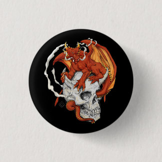 Schädel und Drache-Button Button