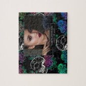 Schädel und dunkle Rose | Funky Abschluss Foto Puzzle (Vertikal)