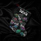 Schädel und dunkle Rose | Funky Glam Ombre Custom Kleiner Weihnachtsstrumpf