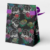 Schädel und dunkle Rose | Funky Glam Ombre Grunge Geschenkschachtel (Rückseite)