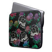 Schädel und dunkle Rose | Funky Glam Ombre Grunge Laptopschutzhülle (Vorderseite Links)