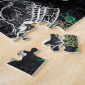 Schädel und dunkle Rose | Funky Glam Ombre Grunge Puzzle (Seite)