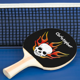 Schädel- und Flammendesign Tischtennis Schläger