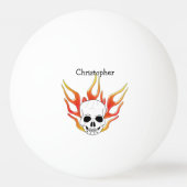 Schädel- und Flammendesign Tischtennisball (Rückseite)
