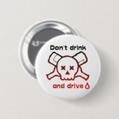 Schädel und Flasche-Knopf Button (Vorne & Hinten)