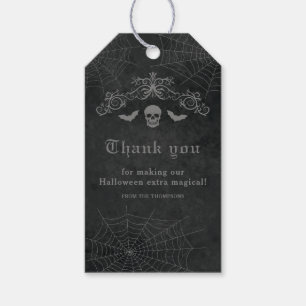 Schädel und Fledermäuse Dunkles Gothic-Halloween-D Geschenkanhänger