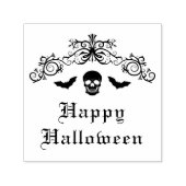 Schädel und Fledermäuse mit/Blüh Border Happy Hall Permastempel (Design)