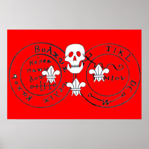 SCHÄDEL UND FLEUR DE LISE / PIRATENSCHATZKARTEN, POSTER