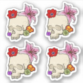 Schädel und Flora Aufkleber (Vorderseite)