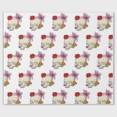 Schädel und Flora Geschenkpapier (Flach)