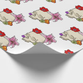 Schädel und Flora Geschenkpapier (Ecke)