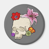Schädel und Flora Magnet (Vorne)