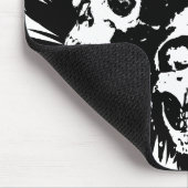 Schädel und Flügel - Schwarzes Mousepad (Ecke)