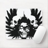 Schädel und Flügel - Schwarzes Mousepad (Mit Mouse)