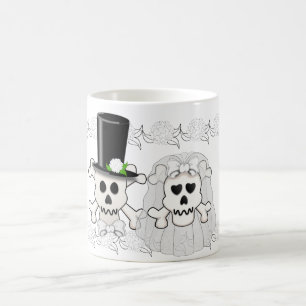 Schädel und gekreuzte Knochen, die Paar-Tasse Kaffeetasse